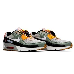 Nike Air Max 90 Sneakers in Green and Orange